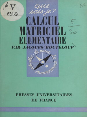 cover image of Calcul matriciel élémentaire